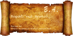 Bogdányi Anatol névjegykártya